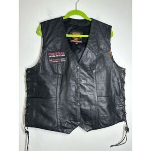 Vintage Milwaukee Leather Women’s Motorcycle Vest Patch Black Sz 4XL Embroidery